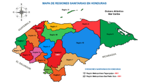 Health Regions of Honduras (Map)