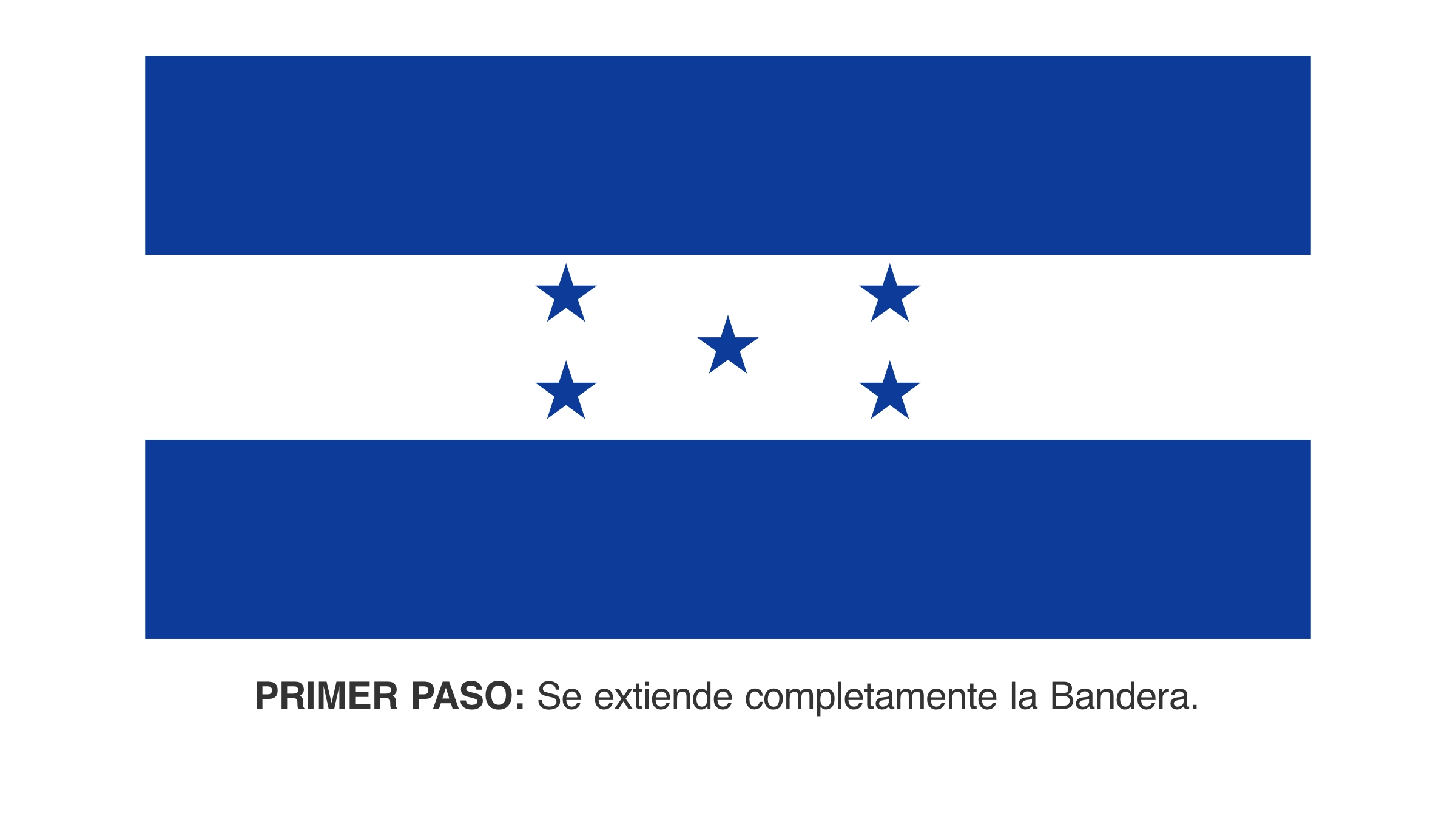 Paso 1 – Se debe extender la Bandera
