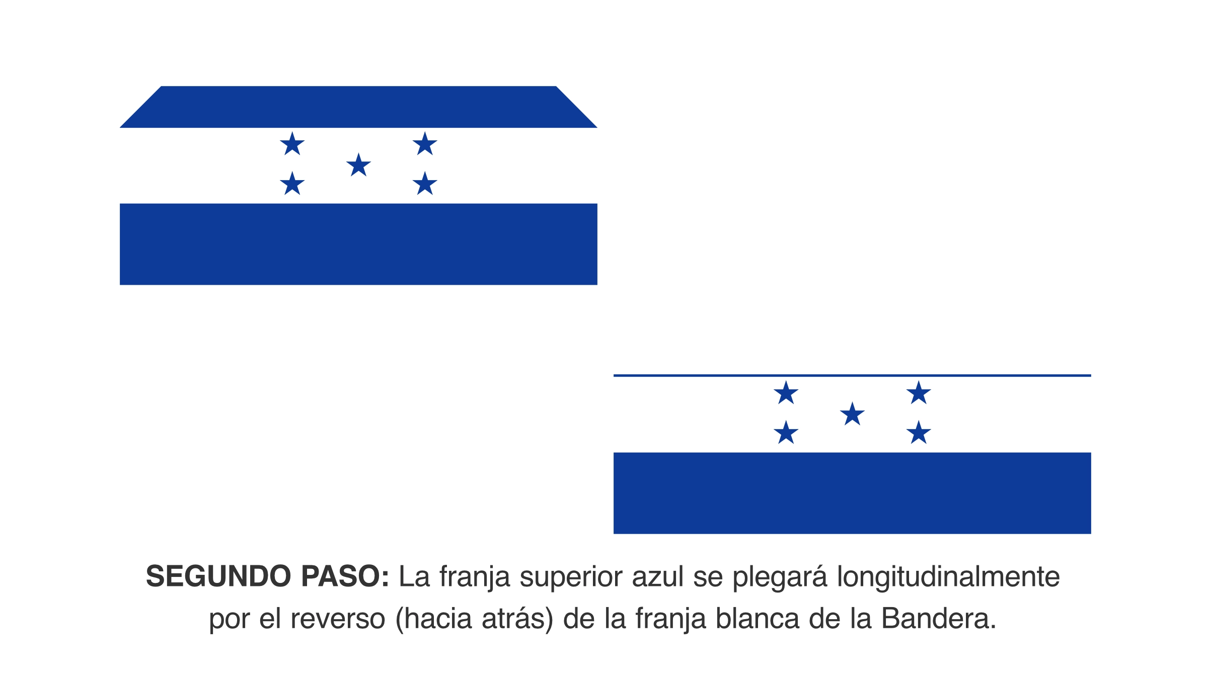 Paso 2 – Dobla la franja superior azul