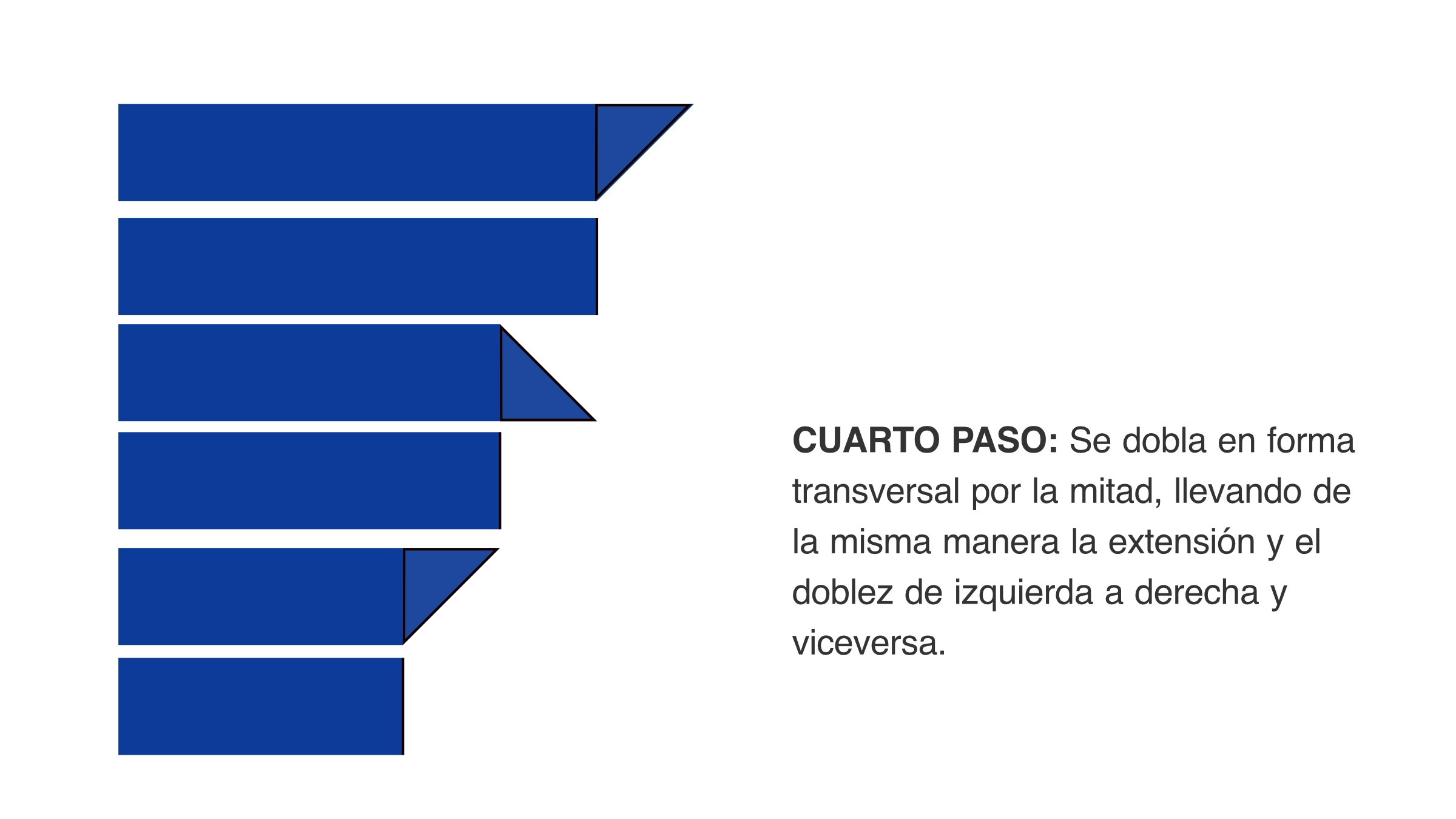 Paso 4 – Dobla en forma transversal por la mitad