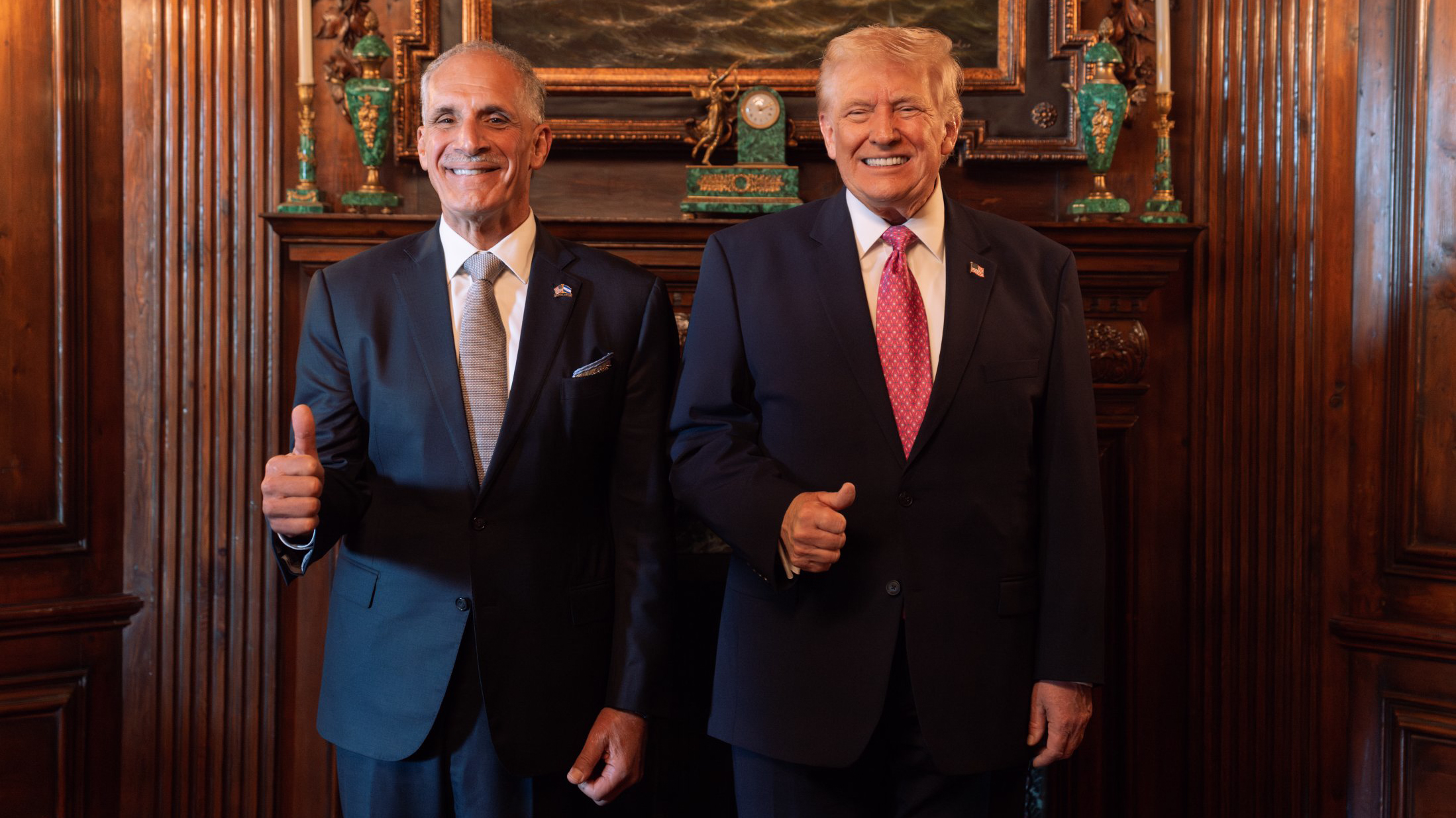 Reunión privada entre el Presidente Nasry Asfura y el Presidente Donald J. Trump en Palm Beach, Florida, EUA. 7 Febrero de 2026