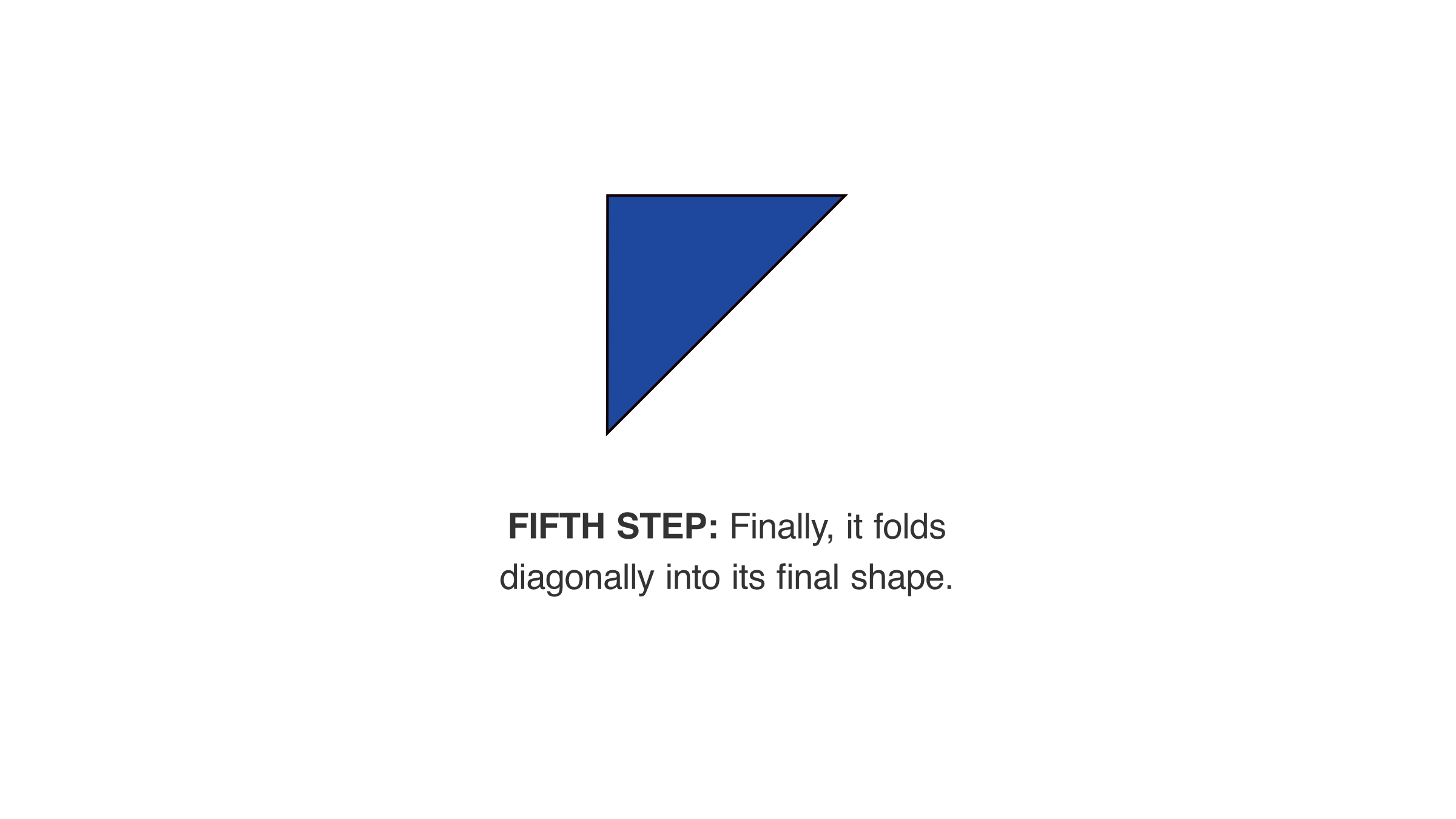 Step 5 – Finally it is folded diagonally towards the final shape