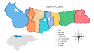 Mapa del Departamento de Atlántida