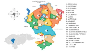 Mapa del Departamento de Comayagua