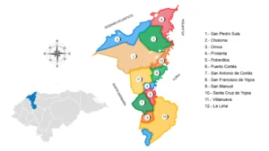 Mapa del Departamento de Cortés